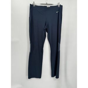 Nike Medium Athletic‎ Pants Womens Navy Blue Mesh Panels Reflective Straight Leg